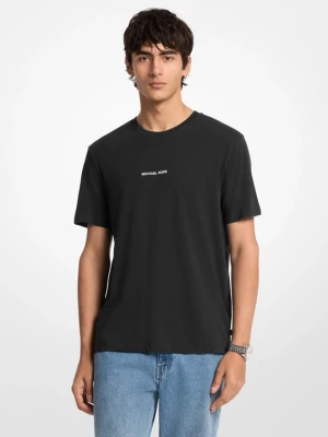 Bawełniany T-shirt z graficznym logo Michael Kors CZARNY (Czarny)