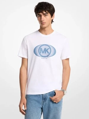 Zdjęcie produktu Bawełniany T-shirt z graficznym logo Michael Kors BIAŁY (Biały)