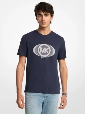 Zdjęcie produktu Bawełniany T-shirt z graficznym logo Michael Kors PÓŁNOC (Niebieski)