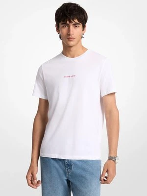 Zdjęcie produktu Bawełniany T-shirt z graficznym logo Michael Kors BIAŁY (Biały)