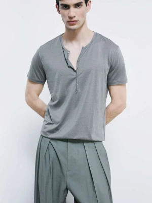 Bawełniany T-shirt z guzikami PATRIZIA PEPE