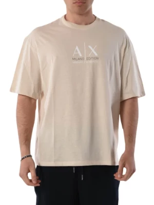 Bawełniany T-shirt z logo na przodzie Armani Exchange