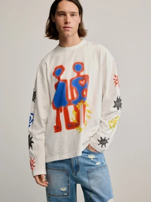 Bawełniany t-shirt z nadrukiem Desigual