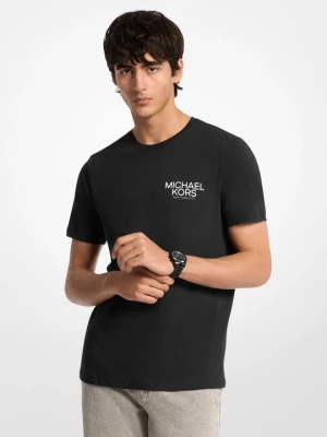 Bawełniany T-shirt z nadrukiem Michael Kors CZARNY (Czarny)