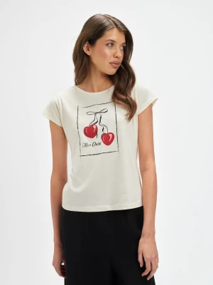 Bawełniany t-shirt z nadrukiem TOP SECRET Biały