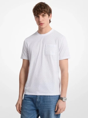 Bawełniany T-shirt z nadrukiem z charakterystycznym logo Michael Kors BIAŁY (Biały)