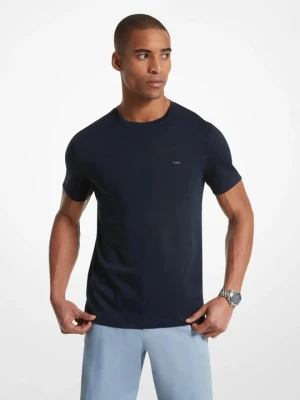 Bawełniany T-shirt z okrągłym dekoltem Michael Kors PÓŁNOC (Niebieski)
