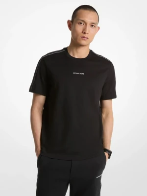 Bawełniany T-shirt z taśmą z logo Michael Kors CZARNY (Czarny)