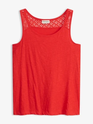 Bawełniany tank top BonPrix czerwony