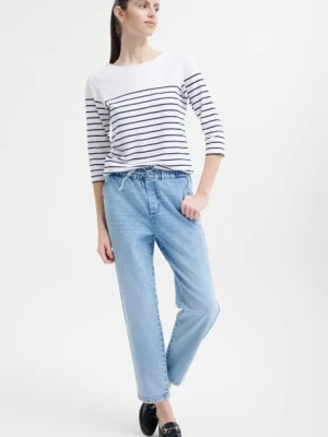 Bawełniany top w paski z rękawem 3/4 Greenpoint