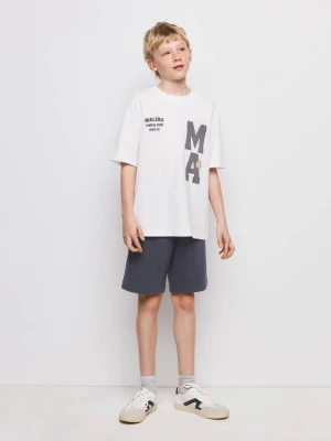 Zdjęcie produktu Bawełniany wzorzysty t-shirt biały - Dzieci - lata - MANGO KIDS