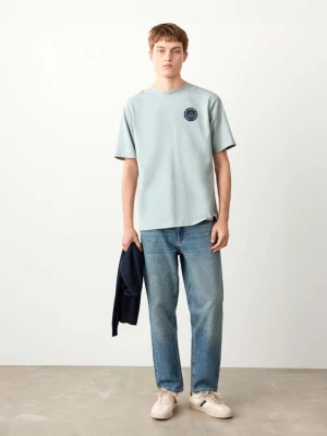 Zdjęcie produktu Bawełniany wzorzysty t-shirt bladozielony - Teen - - MANGO TEEN