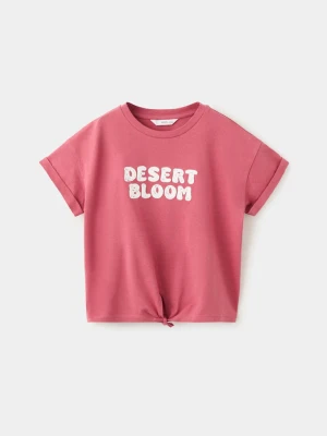 Bawełniany wzorzysty t-shirt burgund - Dzieci - lata - MANGO KIDS