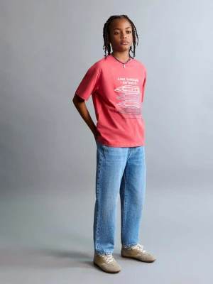 Zdjęcie produktu Bawełniany wzorzysty t-shirt czerwony - Dzieci - lata - MANGO KIDS