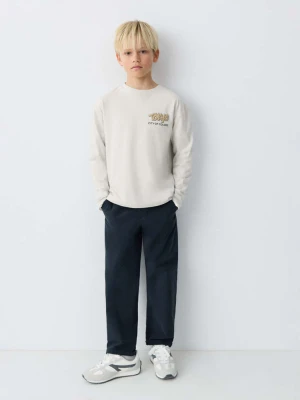 Zdjęcie produktu Bawełniany wzorzysty t-shirt lodowy szary - Dzieci - lata - MANGO KIDS