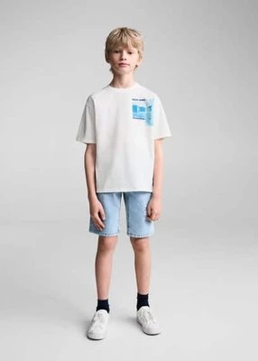 Bawełniany wzorzysty t-shirt Mango Kids