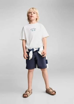 Bawełniany wzorzysty t-shirt Mango Kids