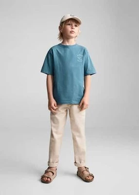 Bawełniany wzorzysty t-shirt Mango Kids