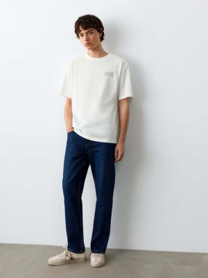 Zdjęcie produktu Bawełniany wzorzysty t-shirt złamana biel - Teen - - MANGO TEEN