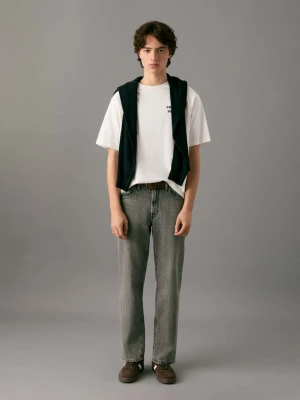Zdjęcie produktu Bawełniany wzorzysty t-shirt złamana biel - Teen - - MANGO TEEN