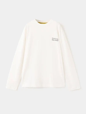 Zdjęcie produktu Bawełniany wzorzysty t-shirt złamana biel - Dzieci - lata - MANGO KIDS