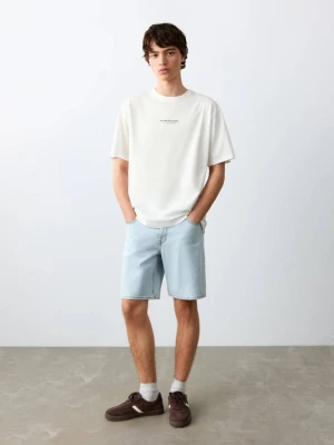 Zdjęcie produktu Bawełniany wzorzysty t-shirt złamana biel - Teen - - MANGO TEEN