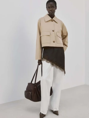 Bawełniany żakiet z kieszeniami beżowy - Kobieta - - MANGO