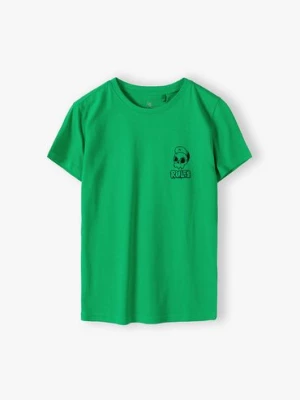 Bawełniany zielony t-shirt dla chłopca - RULES Lincoln & Sharks by 5.10.15.