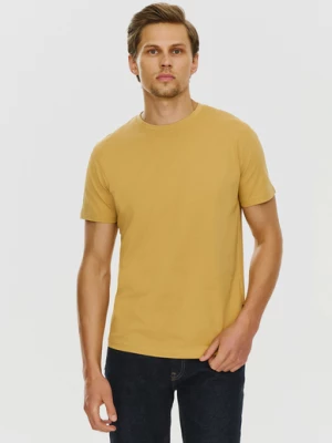 Bawełniany żółty t-shirt z okrągłym dekoltem Pako Lorente
