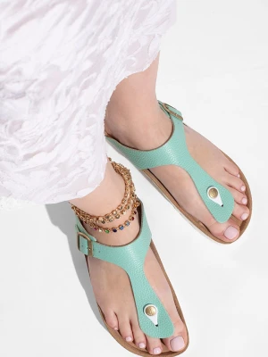 BAYTON Skórzane japonki "Mercure" w kolorze miętowym rozmiar: 40