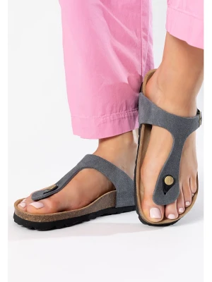 BAYTON Skórzane japonki "Mercure" w kolorze szarym rozmiar: 36