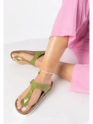 BAYTON Skórzane japonki "Mercure" w kolorze zielonym rozmiar: 36