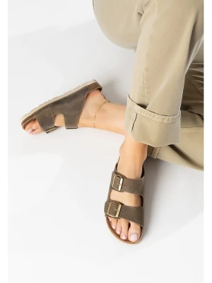 BAYTON Skórzane klapki "Atlas" w kolorze brązowym rozmiar: 41