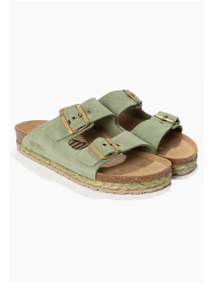 BAYTON Skórzane klapki "Atlas" w kolorze zielonym rozmiar: 36