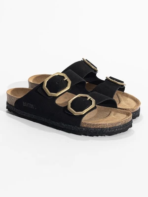 BAYTON Skórzane klapki "Benalla" w kolorze czarnym rozmiar: 40