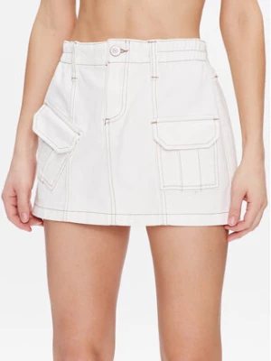 BDG Urban Outfitters Spódnica mini BDG Y2K DENIM SKIRT WHITE 76471838 Biały Feminine Fit