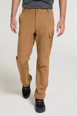 Beacon — spodnie typu softshell męskie z podszewką z polaru - Light Brown Mountain Warehouse