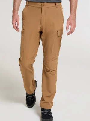 Beacon — spodnie typu softshell męskie z podszewką z polaru - Light Brown Mountain Warehouse