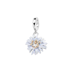 Beads srebrny pokryty emalią - kwiat - Dots Dots - Biżuteria YES