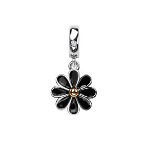 Beads srebrny pokryty emalią - kwiat - Dots Dots - Biżuteria YES