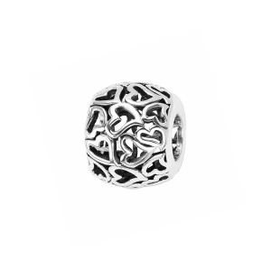 Beads srebrny - serca - Dots Dots - Biżuteria YES