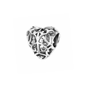 Beads srebrny - serce - Dots Dots - Biżuteria YES