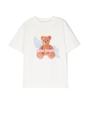 Bear Motif Crew Neck T-shirty i Pola Palm Angels