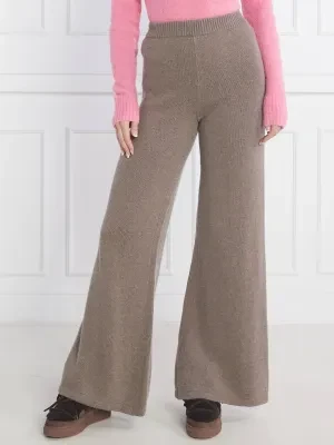 Beatrice B Spodnie dzianinowe | flare fit | z dodatkiem wełny i kaszmiru