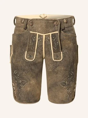 Beckert Spodnie Skórzane W Stylu Ludowym Ramsau grau