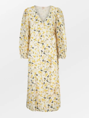 Becksöndergaard Sukienka "Eloisa" w kolorze żółtym ze wzorem rozmiar: L