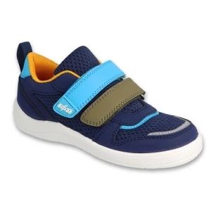 Befado sportowe dziecięce na rzepy navy blue/orange 452X005 niebieskie