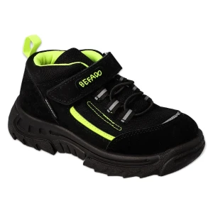 Befado trekkingowe dziecięce wodoodporne 515X004 czarno-zielone neonowe czarne