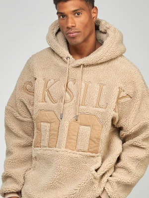 Beige Borg 89 Applique Overhead Hoodie SikSilk