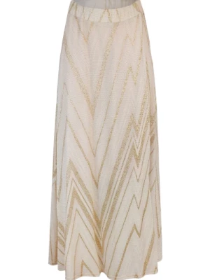 Beige Chevronne Lurex Spódnica Liu Jo